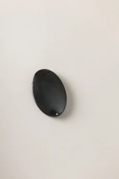Wood Oval shaped handbag mirror
