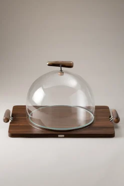 Zebu Cheese serving board with glassdome