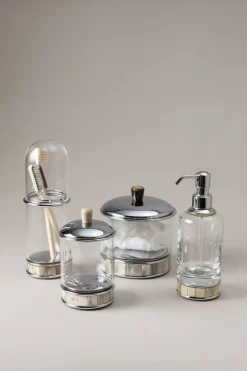 Zebu Glass toothbrush pot with glass dome