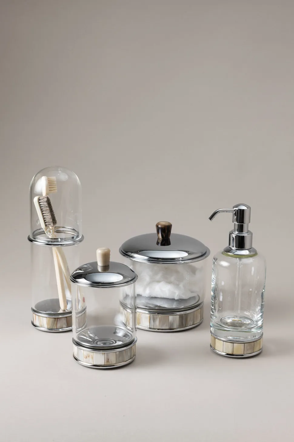 Zebu Glass toothbrush pot with glass dome