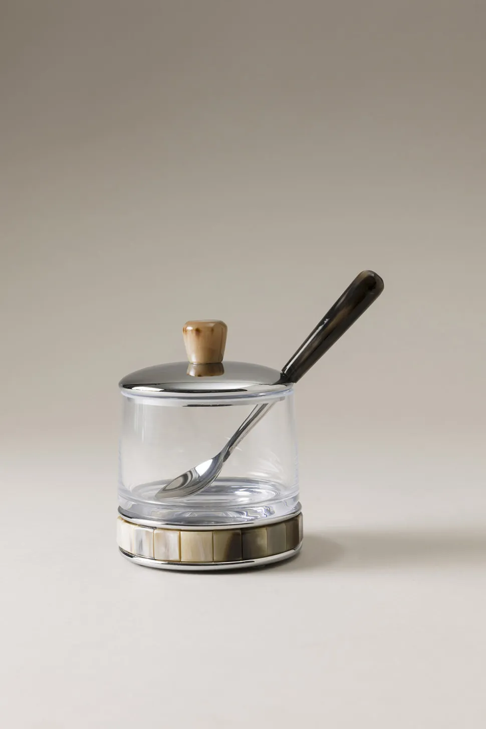 Zebu Jelly or cheese jar with spoon