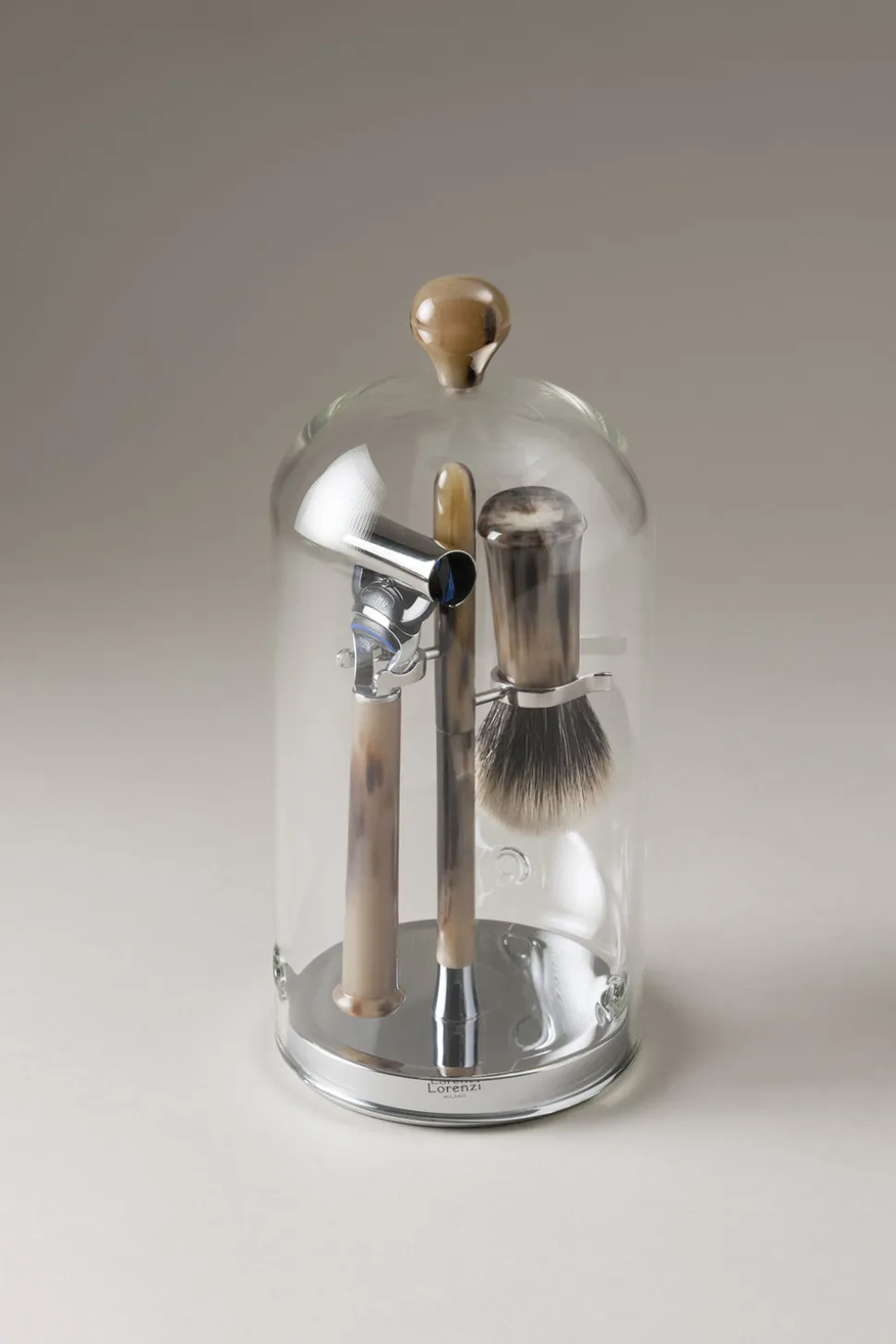 Zebu Shaving set with glass dome
