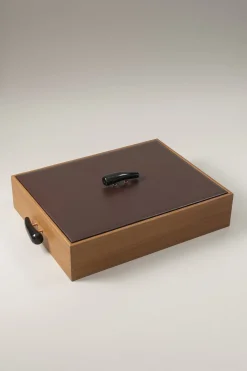 Zebu Shoe shine box with Ovangkol brushes